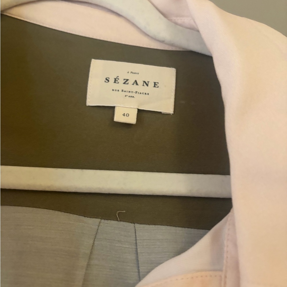 Sezane Floral Button Down Shirt - Olive and Cream - Picture 5 of 6